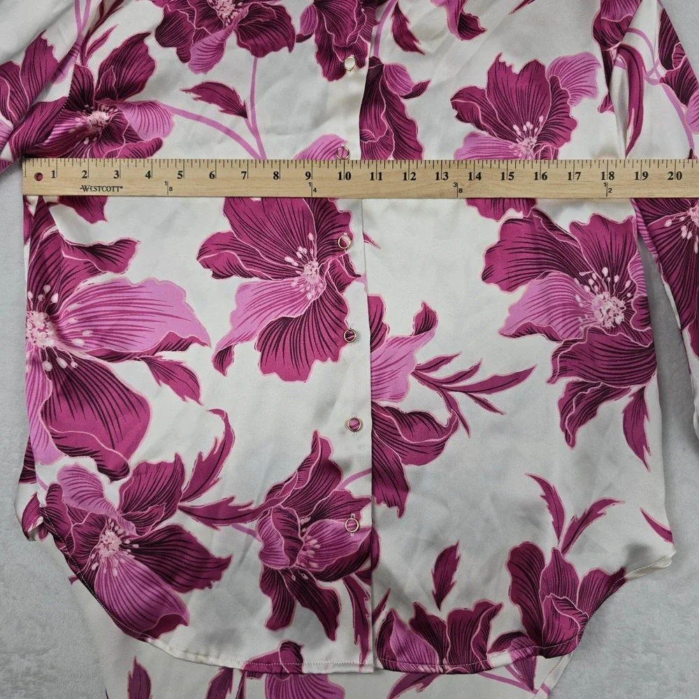 Bailey 44 Women's Size Small Floral Button Up Blouse Top Pink White - Picture 2 of 6